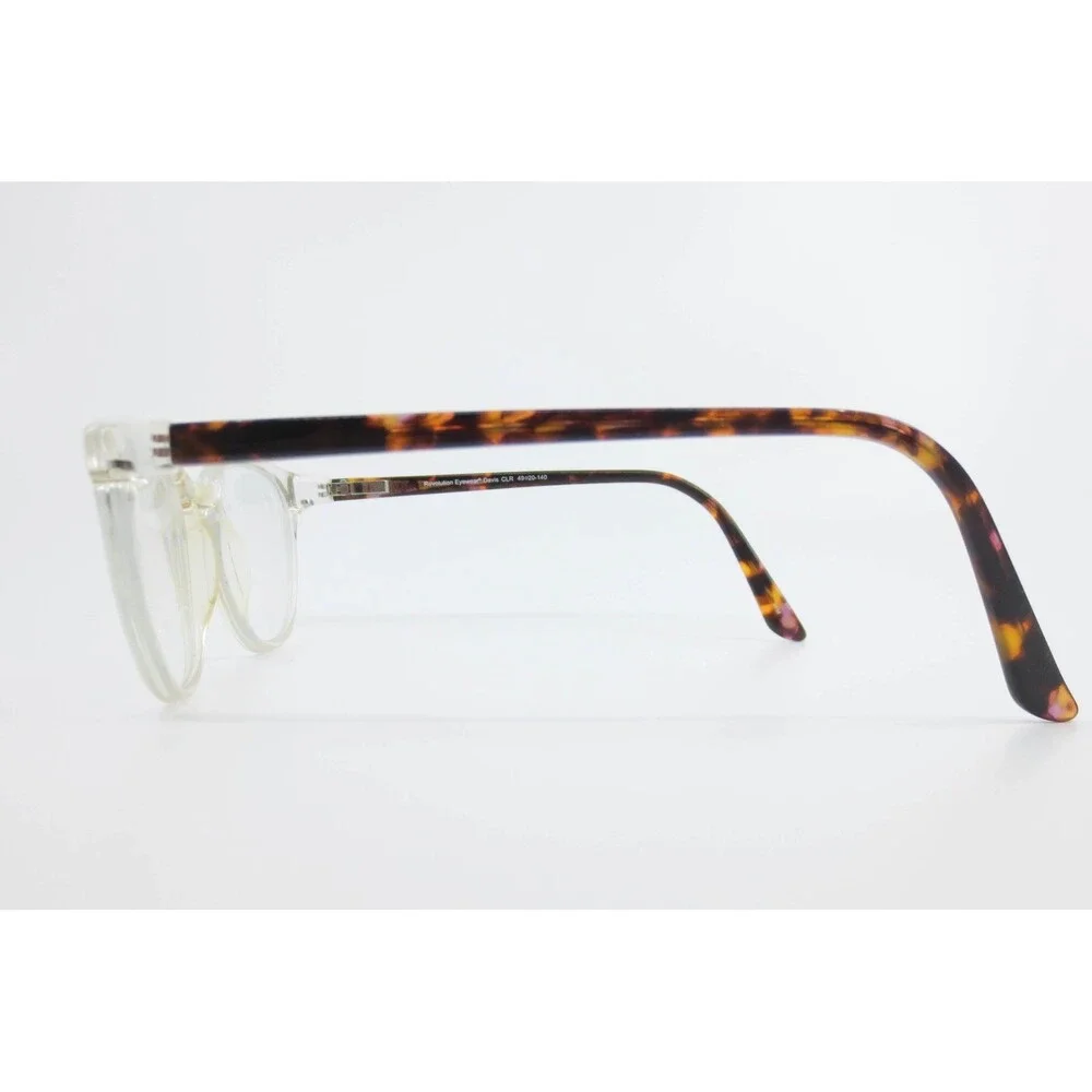 Revolution Eyewear Davis CLR Clear Tortoise Round Eyeglass Frames 49-20-140